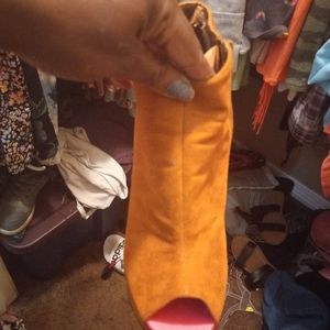 burnt sienna and pink heels